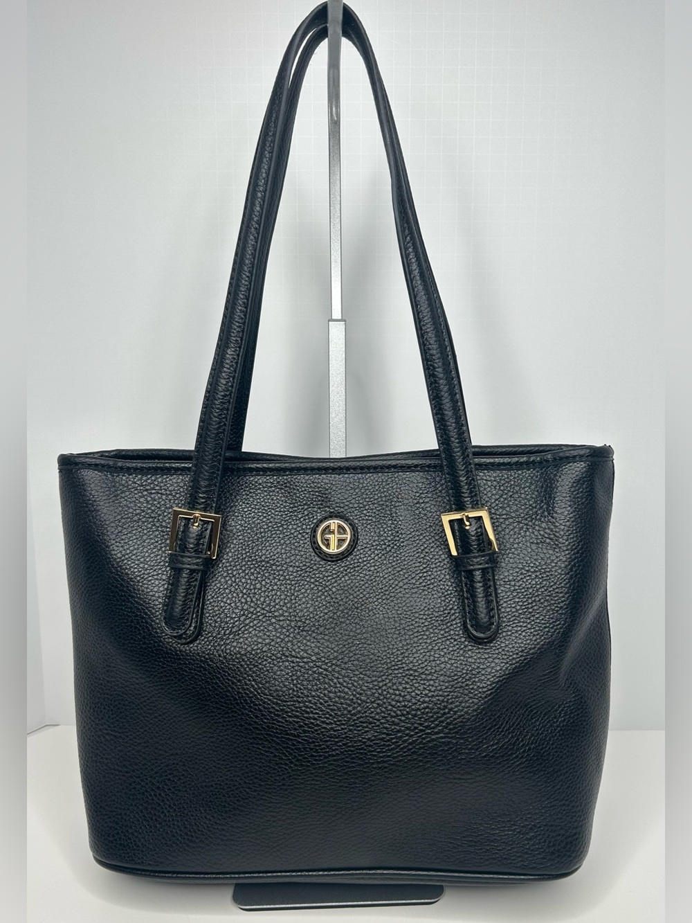 Giani Bernini Pebble Tulip Large Tote Bag in Black